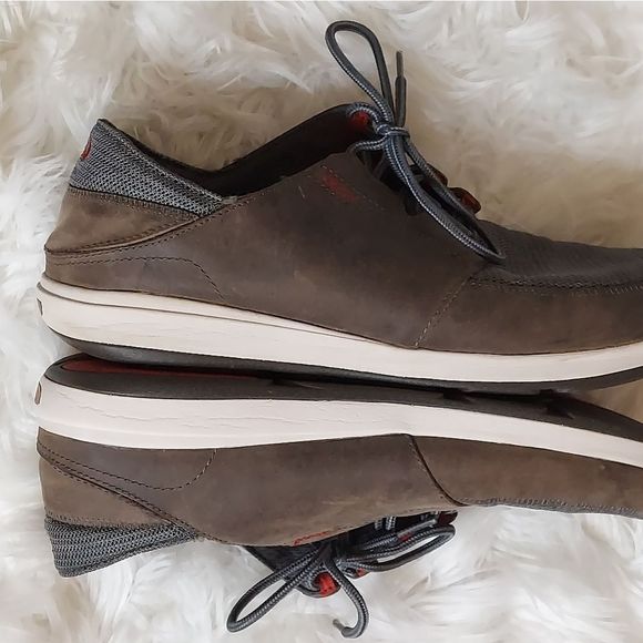 Olukai Makia Lace men's leather & textile Lace-up shoes - Picture 9 of 14